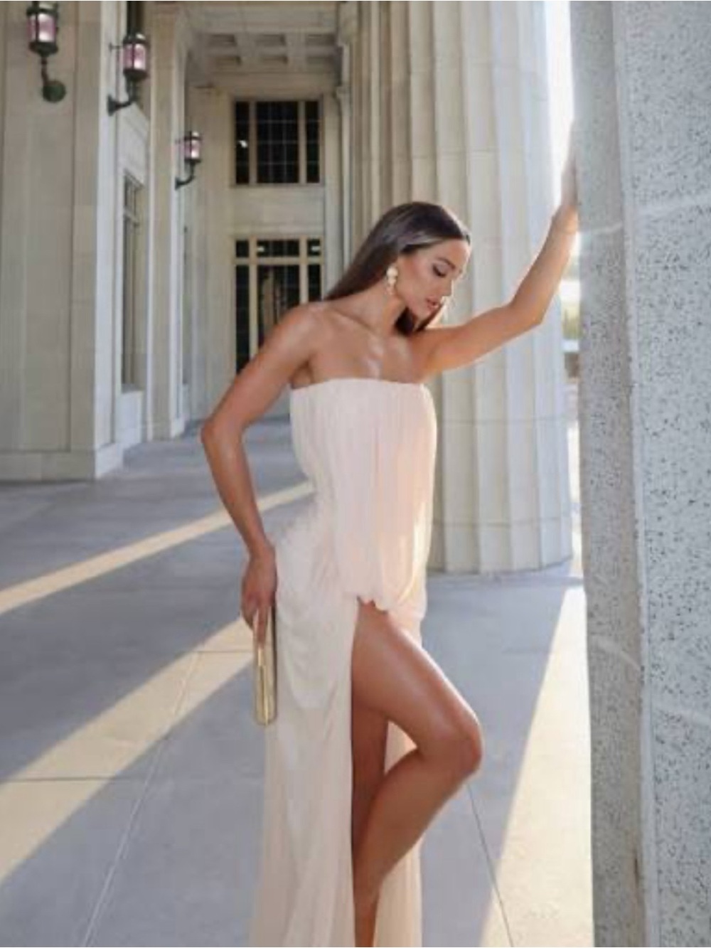 Fashion Nova Jordynn Mesh Maxi Dress S Cream - Picture 3 of 3